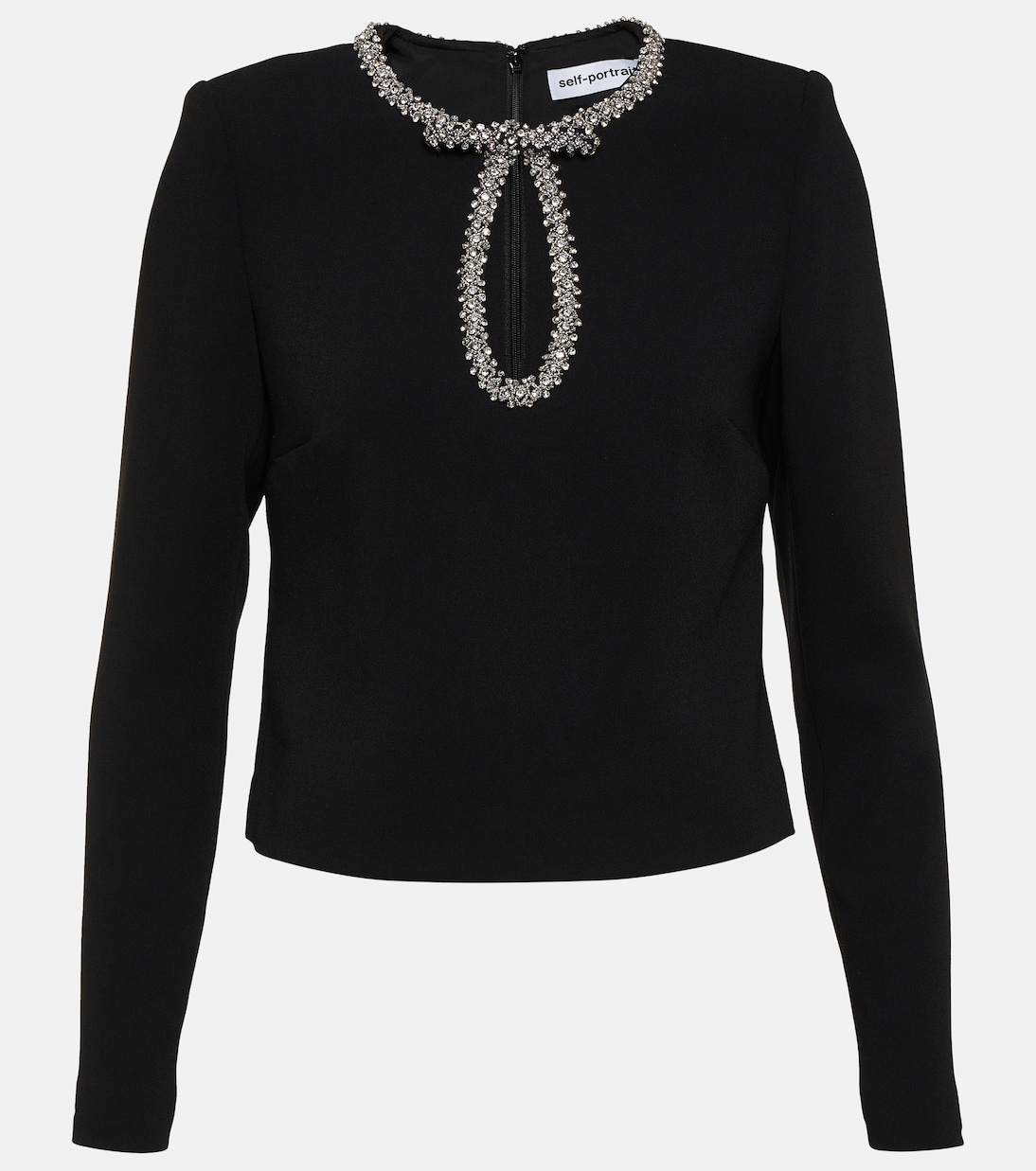 Embellished crêpe top | Self-Portrait