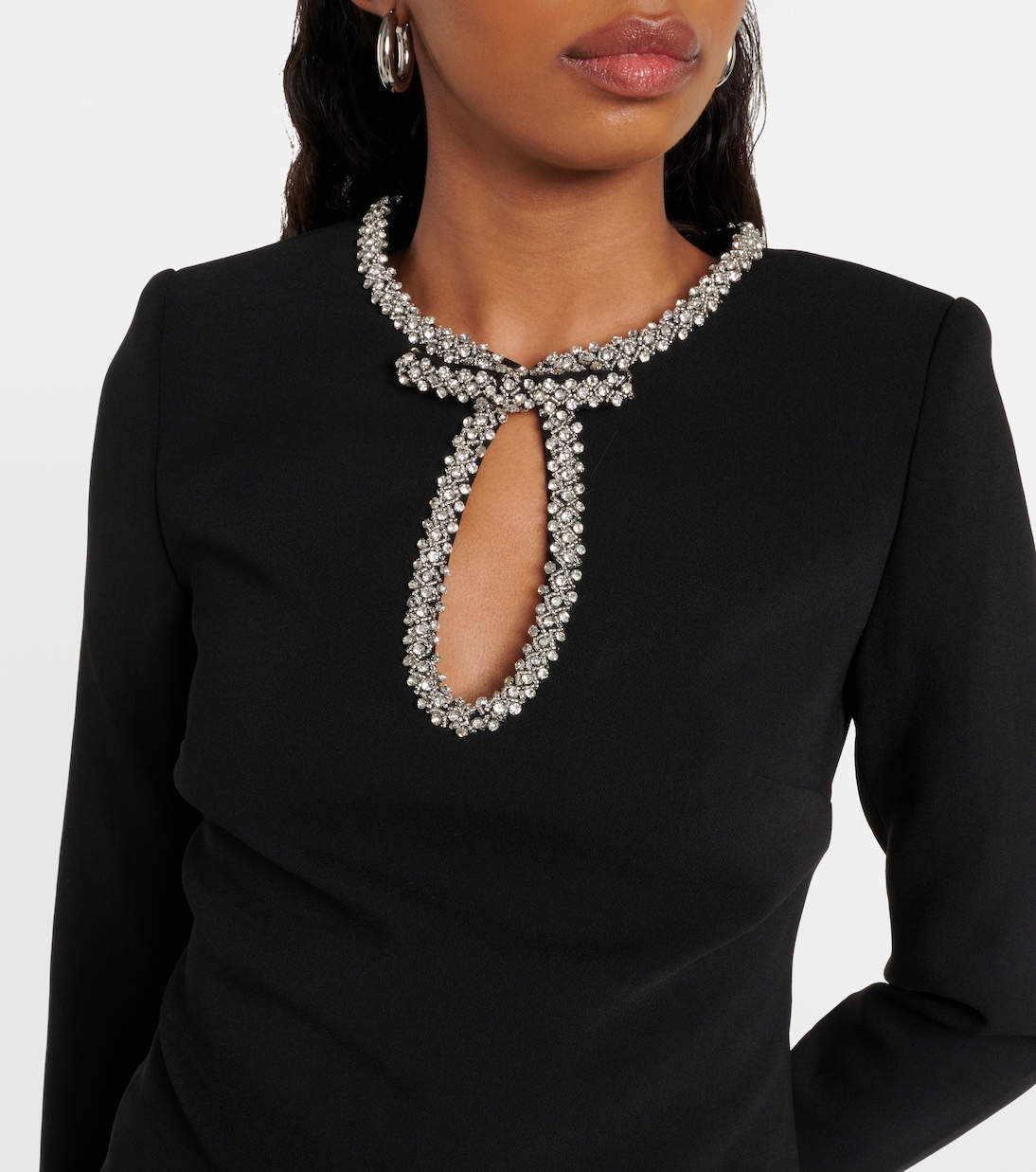 Embellished crêpe top | Self-Portrait