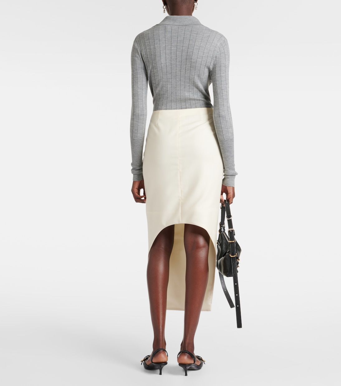 Asymmetric mohair and wool midi skirt | Givenchy