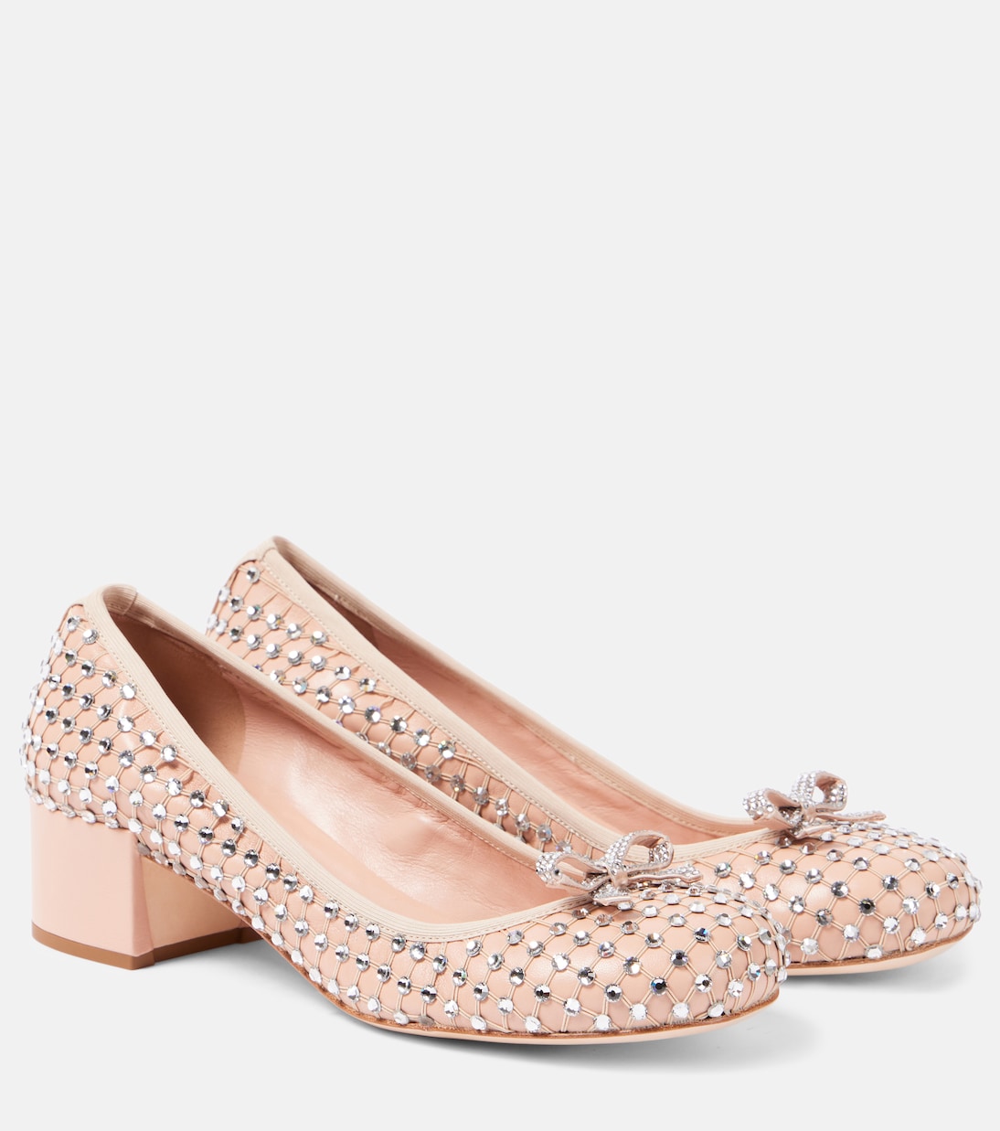 Pumps aus Leder mit Kristallen | Rene Caovilla