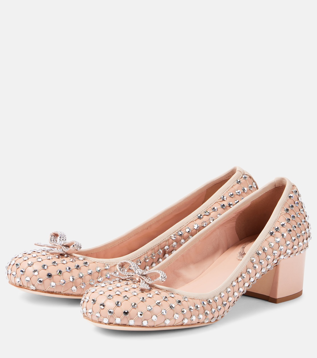 Pumps aus Leder mit Kristallen | Rene Caovilla