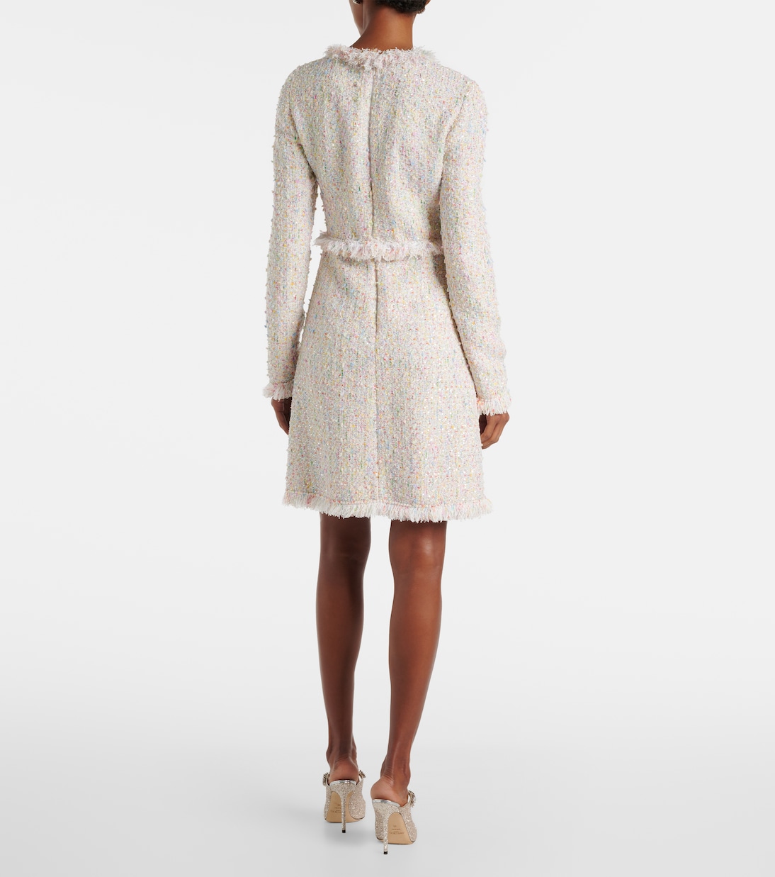 Abito corto in bouclé con frange | Giambattista Valli