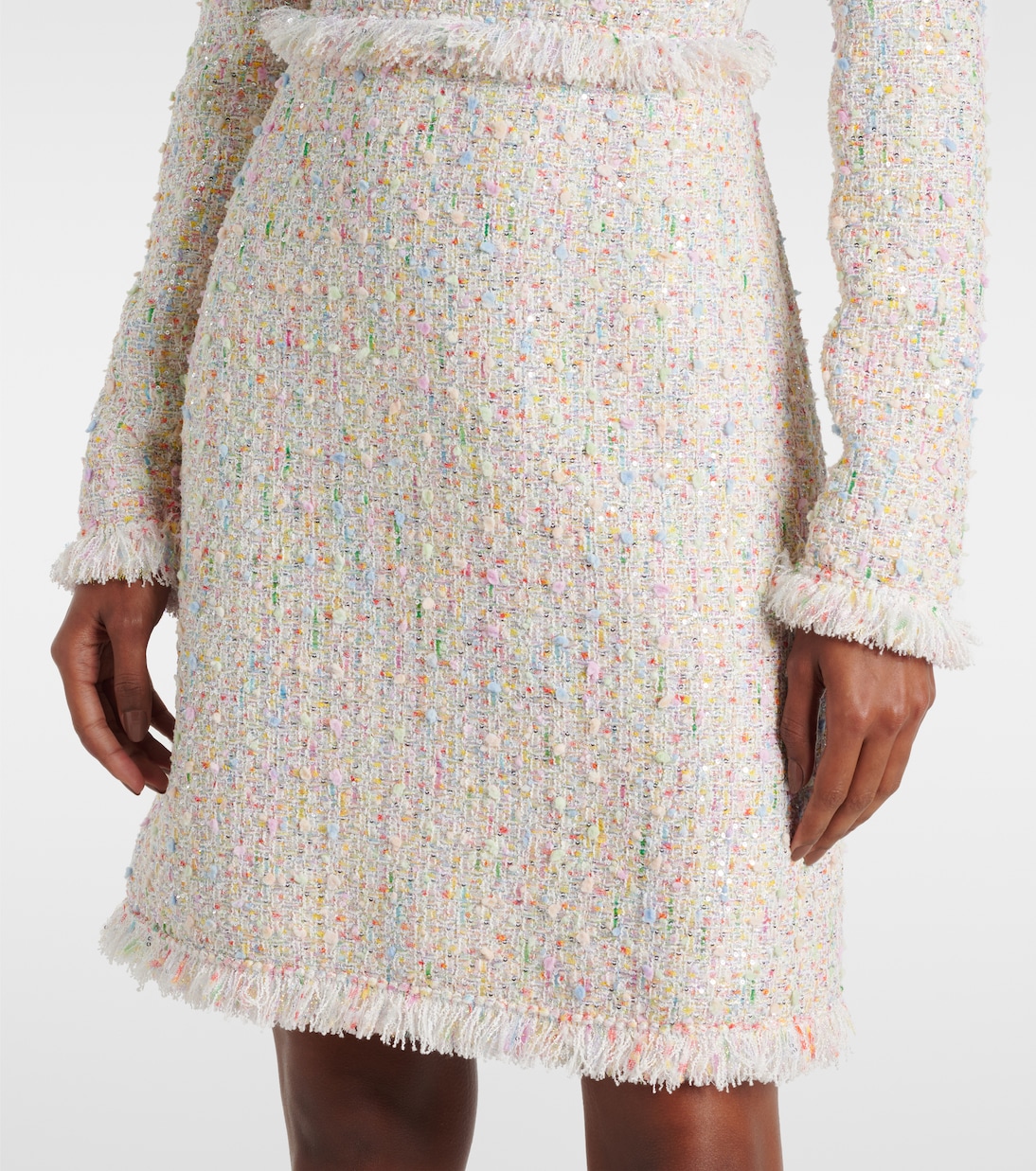 Abito corto in bouclé con frange | Giambattista Valli