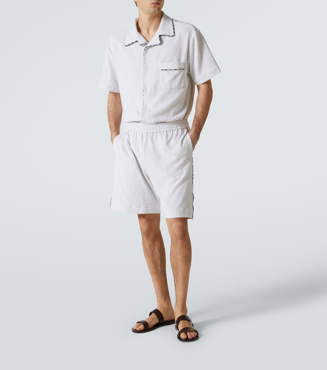 Shorts de felpa de mezcla de algodón en zigzag | Missoni