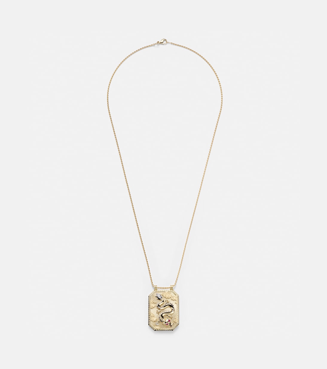 Collana in oro 18kt con perla e rubini - Stile Dragon di Marie Lichtenberg per giovani moderni