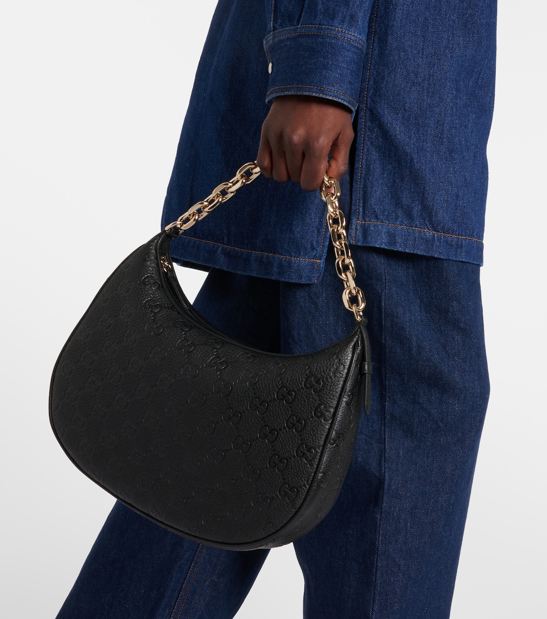 Schultertasche GG Medium aus Leder | Gucci