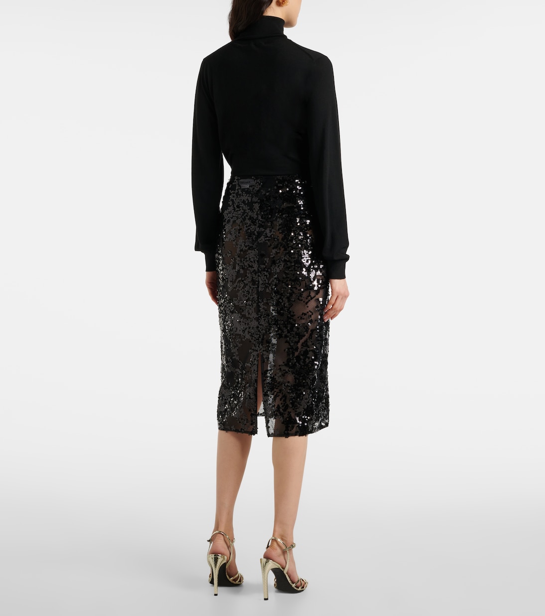 Midirock mit Pailletten | Victoria Beckham