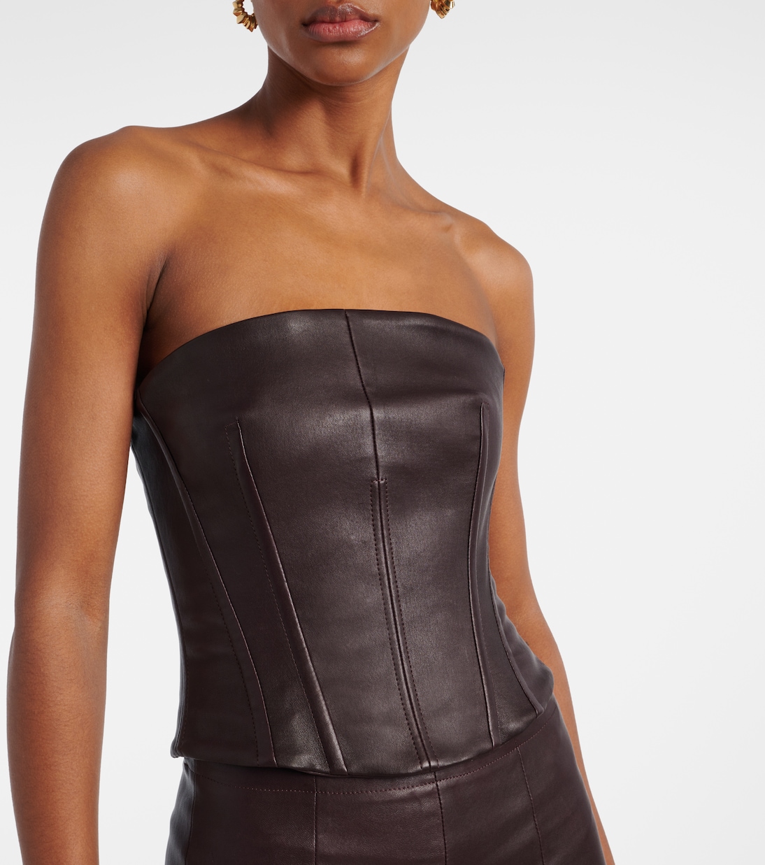Rosalia strapless leather top | Stouls