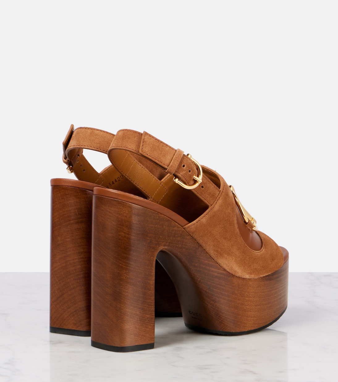 Sandali slingback Horsebit in suede | Gucci