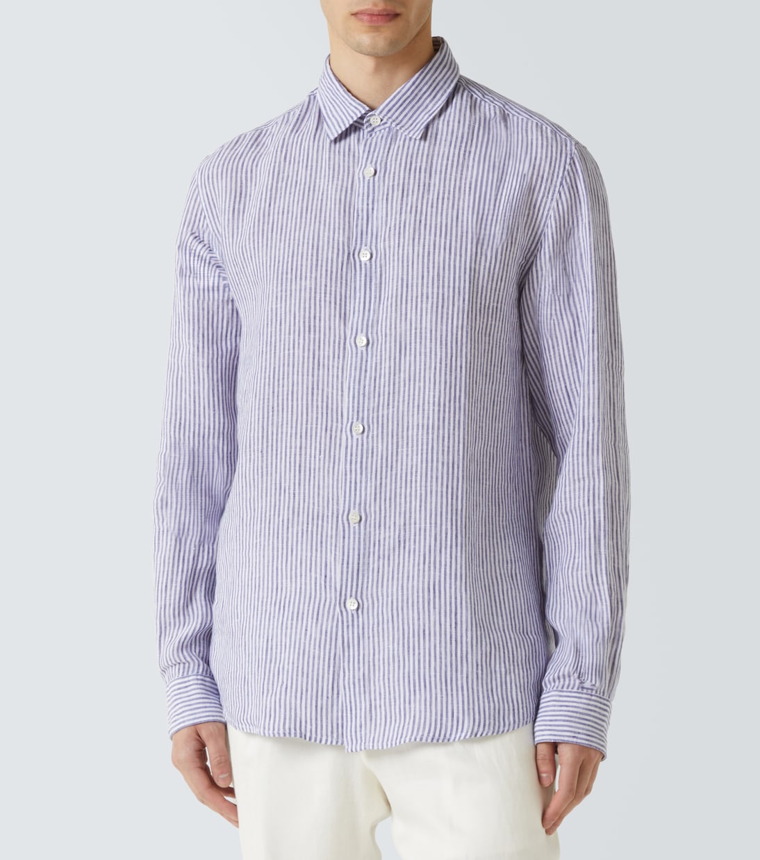 Camicia in lino a righe | Sunspel