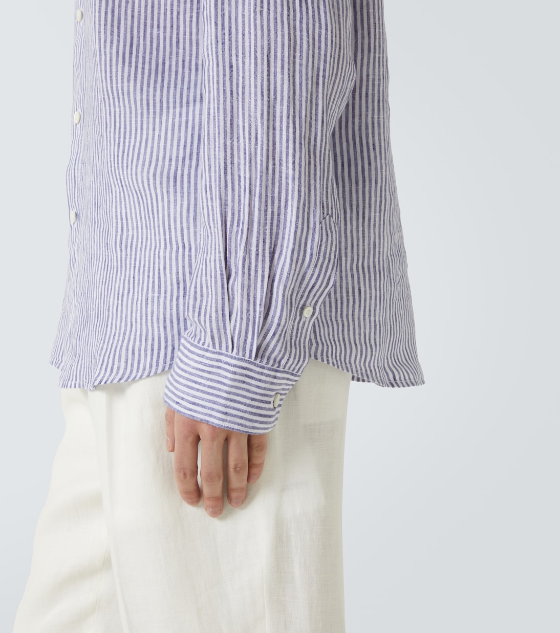 Camicia in lino a righe | Sunspel