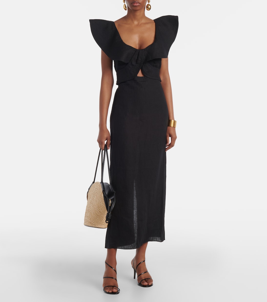Abito midi con volant | Johanna Ortiz