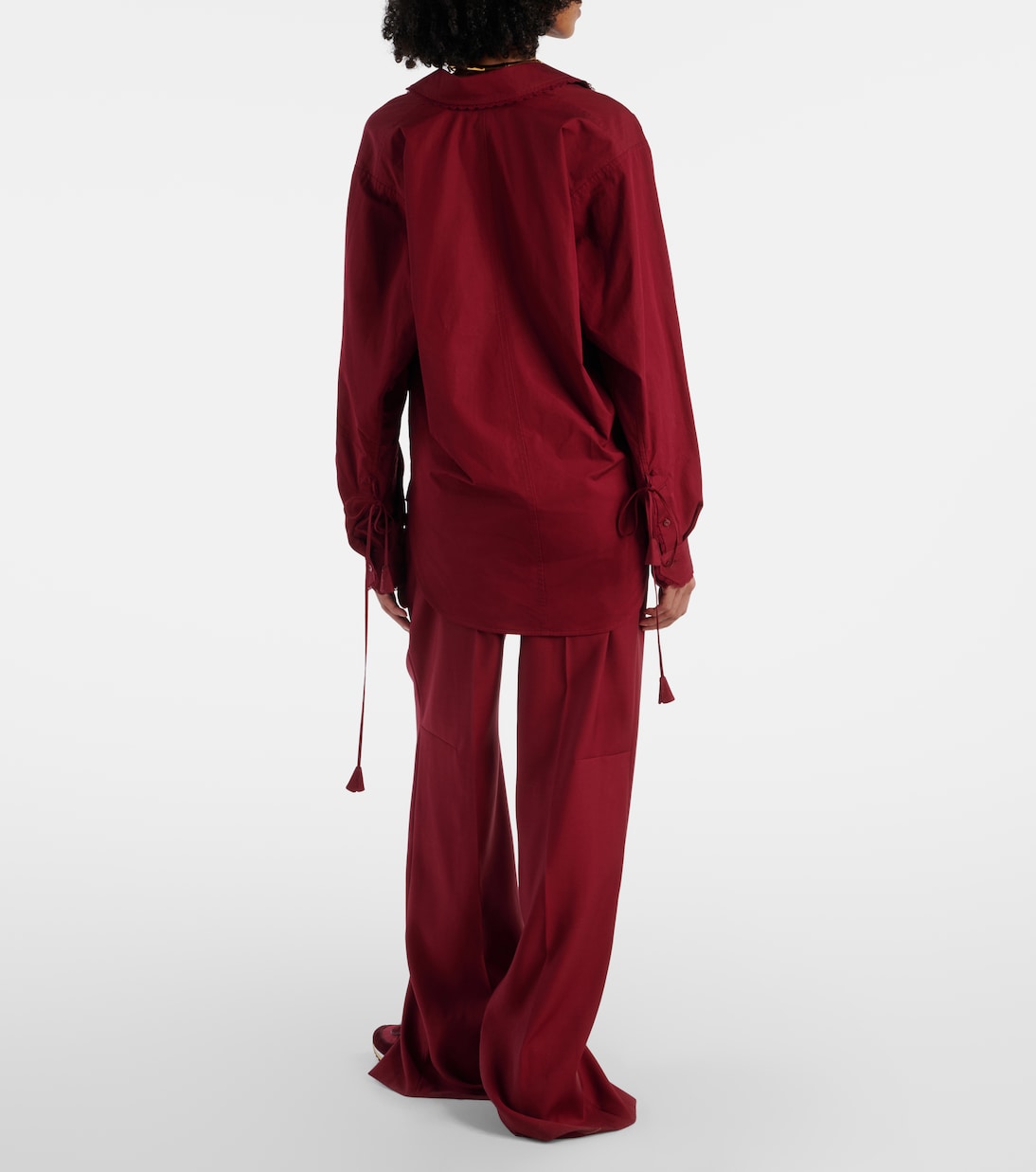 Camicia in popeline di cotone con pizzo | Gucci