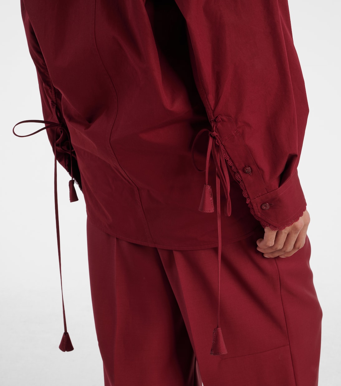 Camicia in popeline di cotone con pizzo | Gucci
