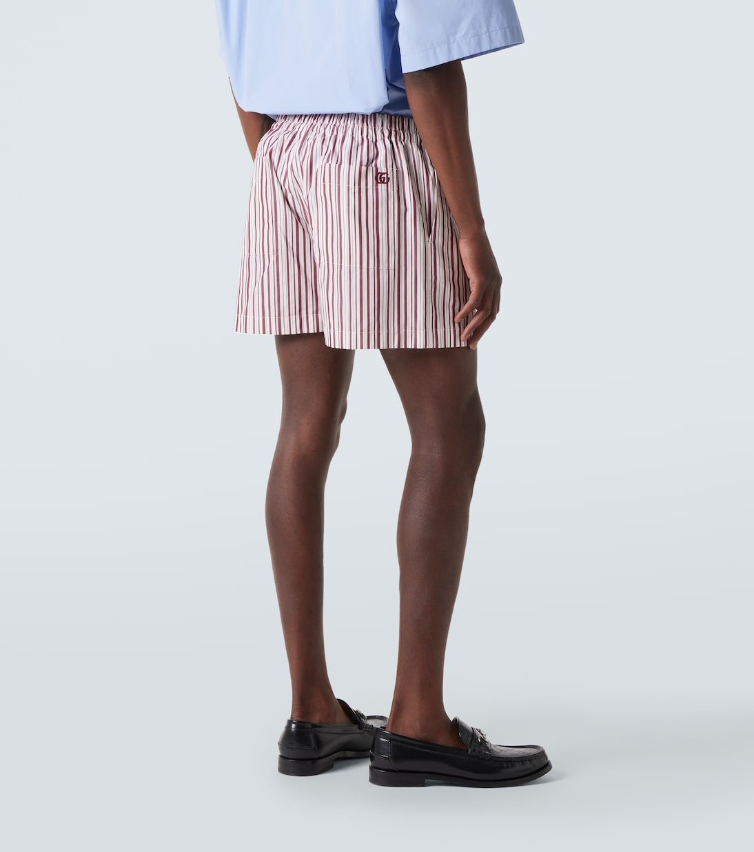 Short Double G rayé en coton | Gucci