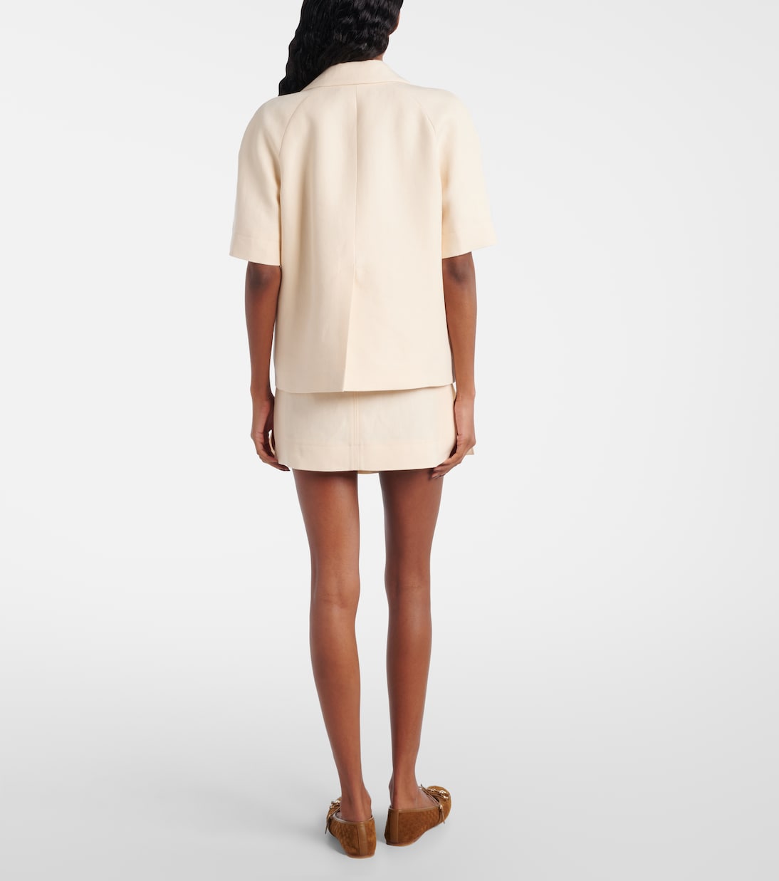 Blazer Horsebit aus Leinen-Canvas mit Leder | Gucci