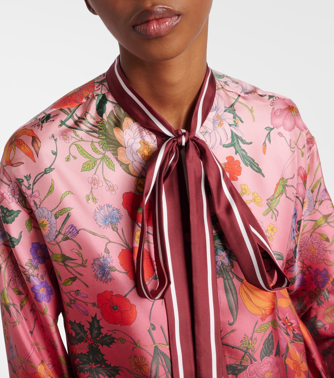 Hemd aus Seide mit Schluppenkragen | Gucci