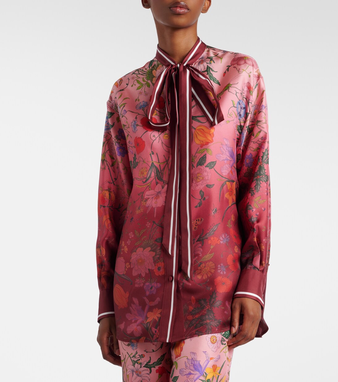 Hemd aus Seide mit Schluppenkragen | Gucci