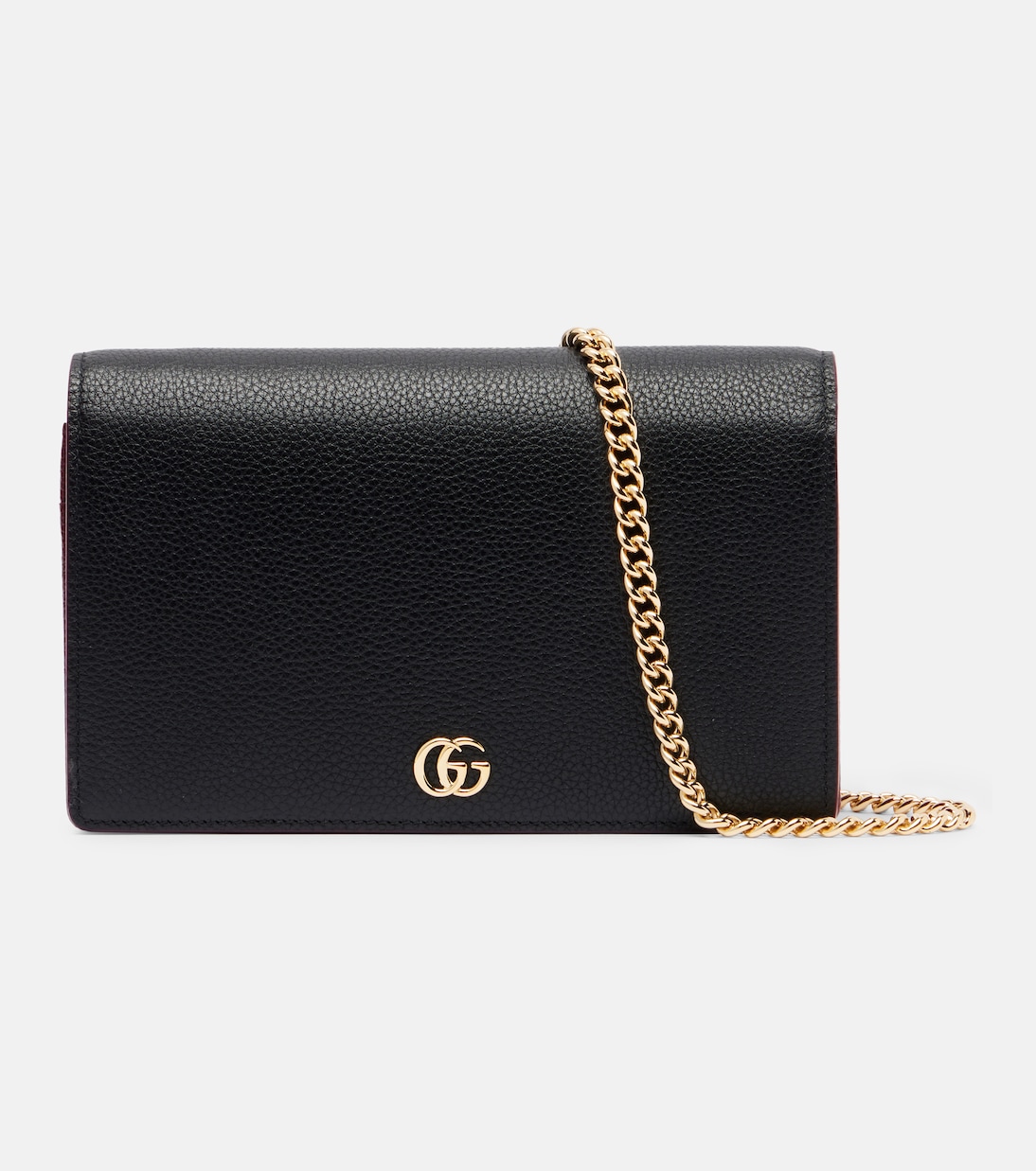 GG Petite Marmont leather wallet on chain | Gucci