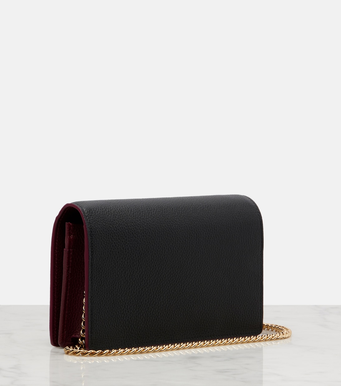 GG Petite Marmont leather wallet on chain | Gucci