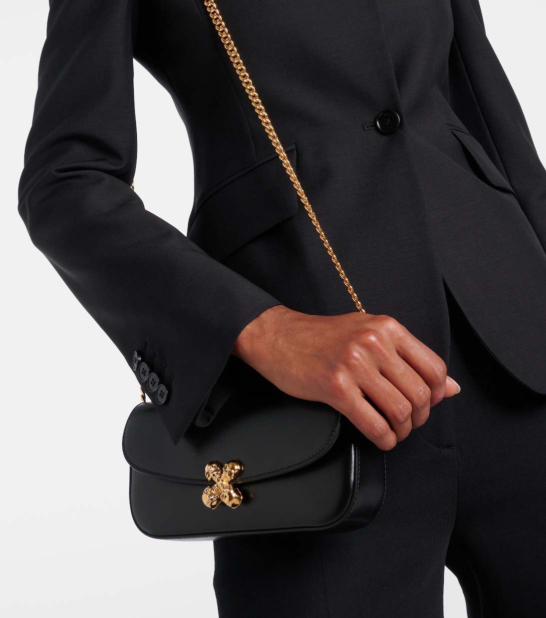 Skull Flower leather shoulder bag | McQueen