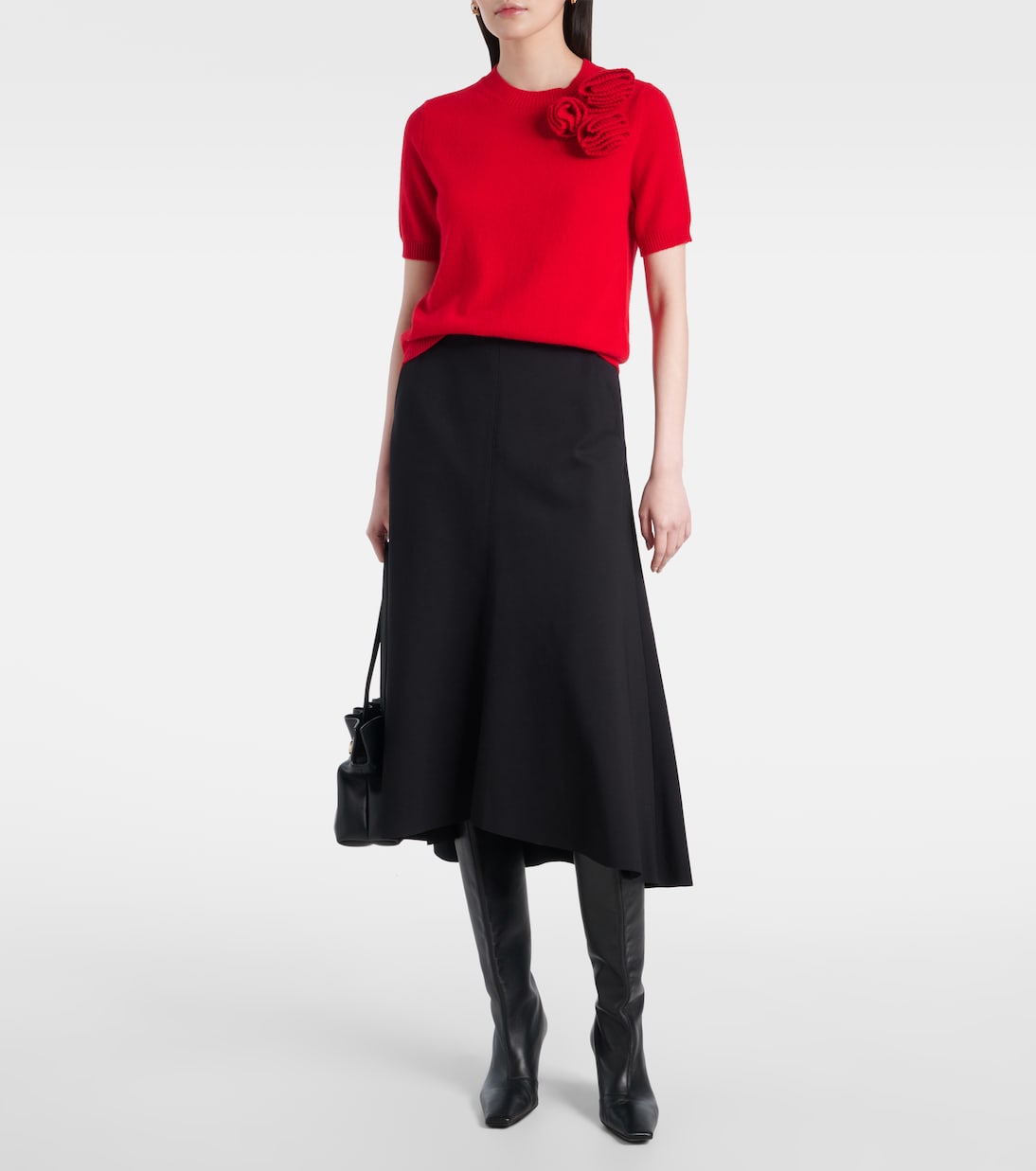 Floral-appliqué wool and cashmere top | Jardin des Orangers