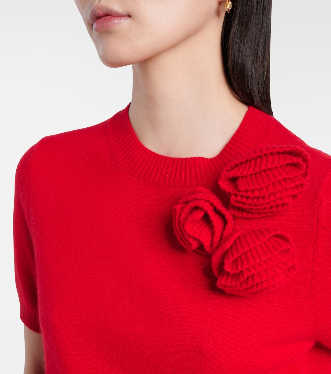 Floral-appliqué wool and cashmere top | Jardin des Orangers