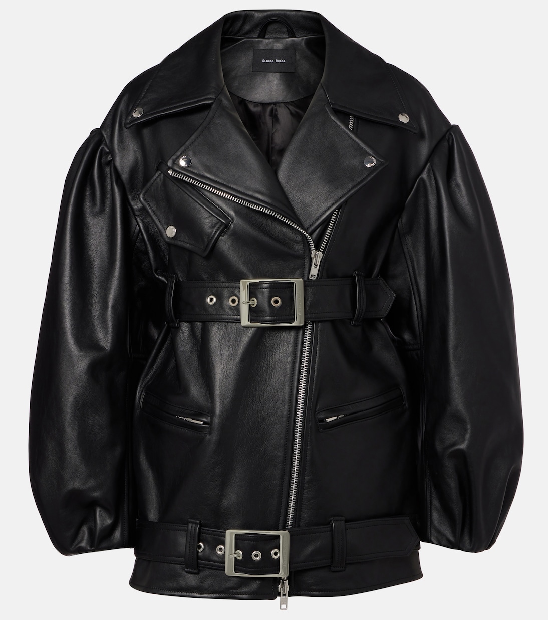 Belted leather biker jacket | Simone Rocha