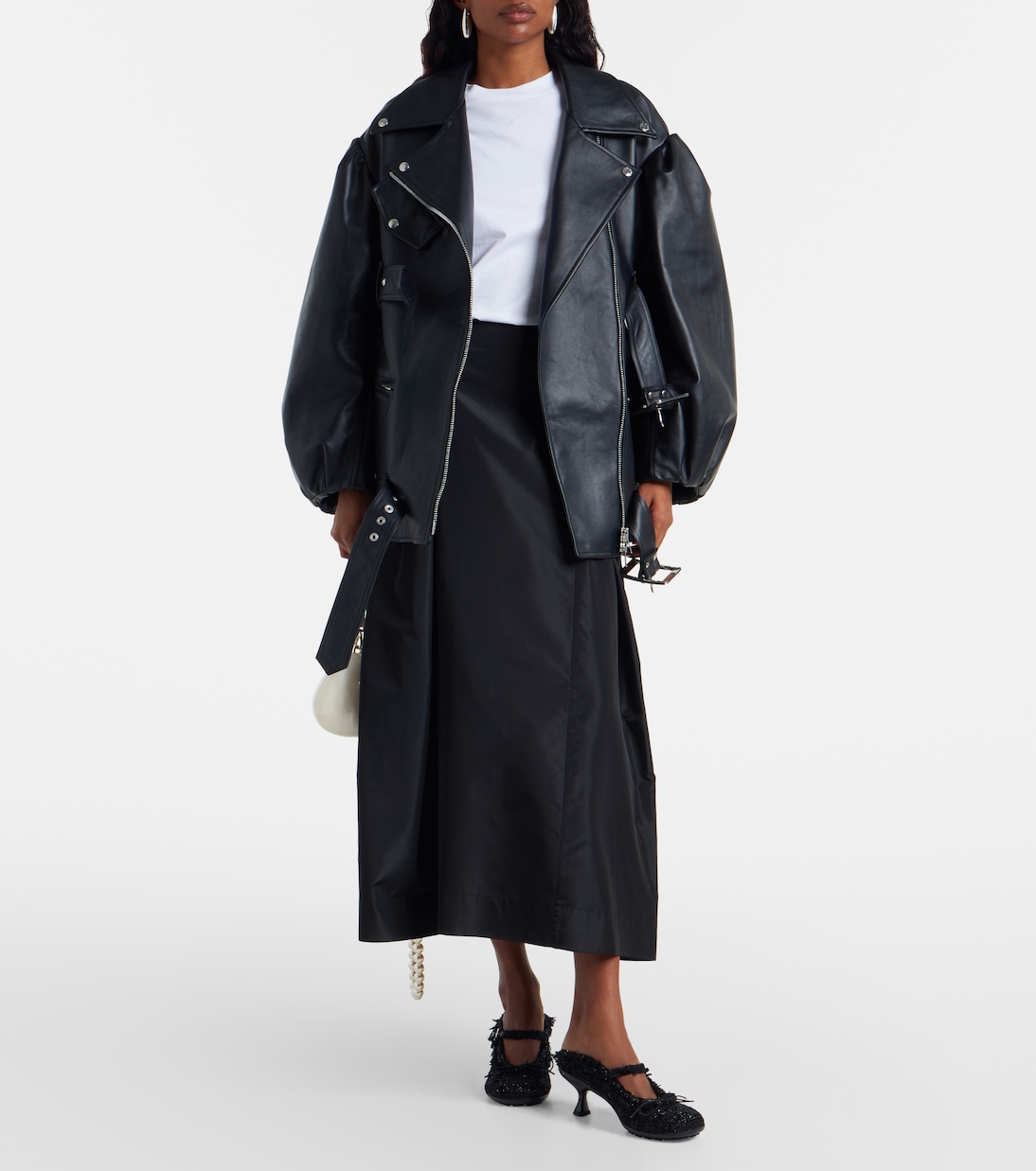 Belted leather biker jacket | Simone Rocha