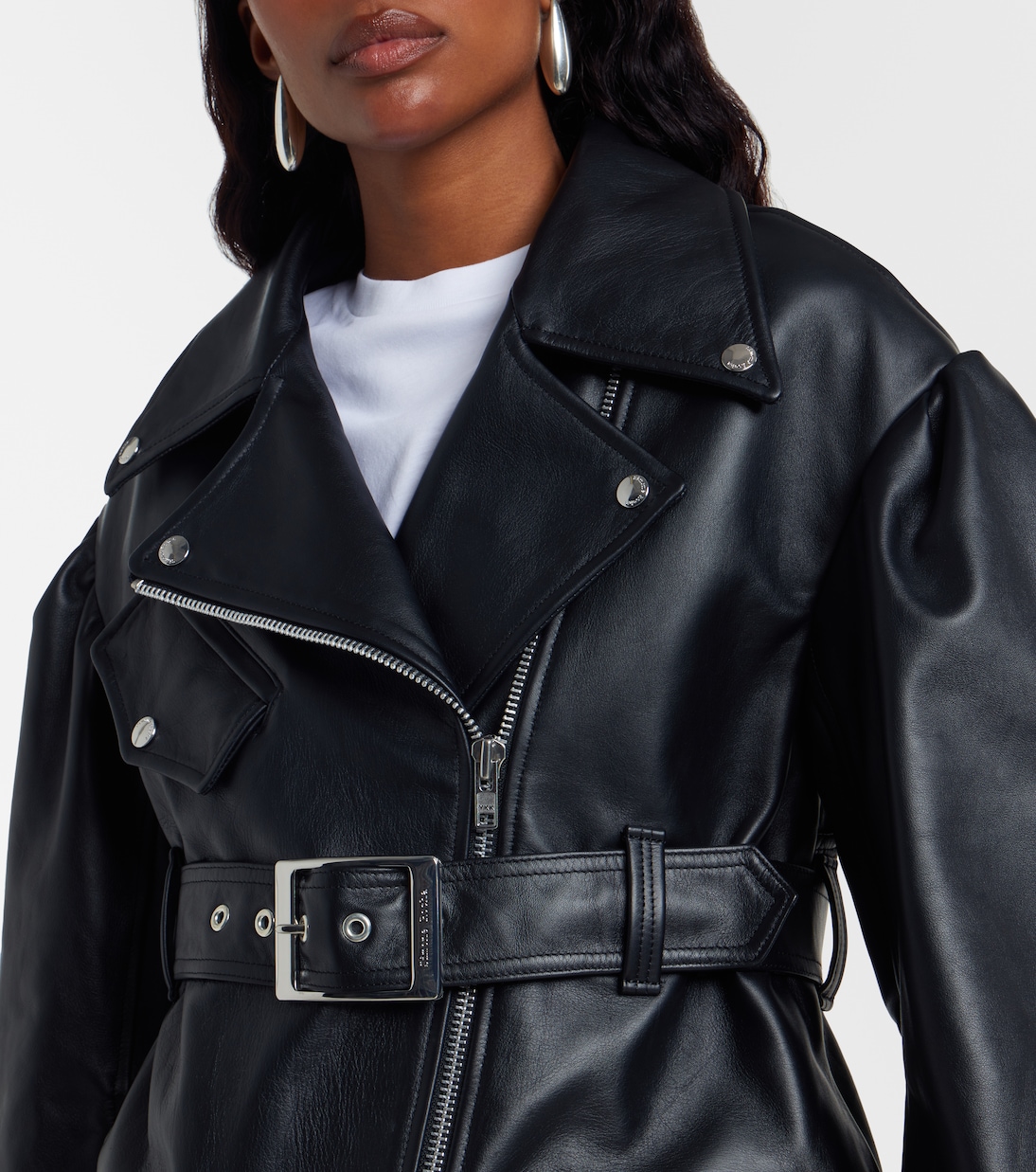 Belted leather biker jacket | Simone Rocha