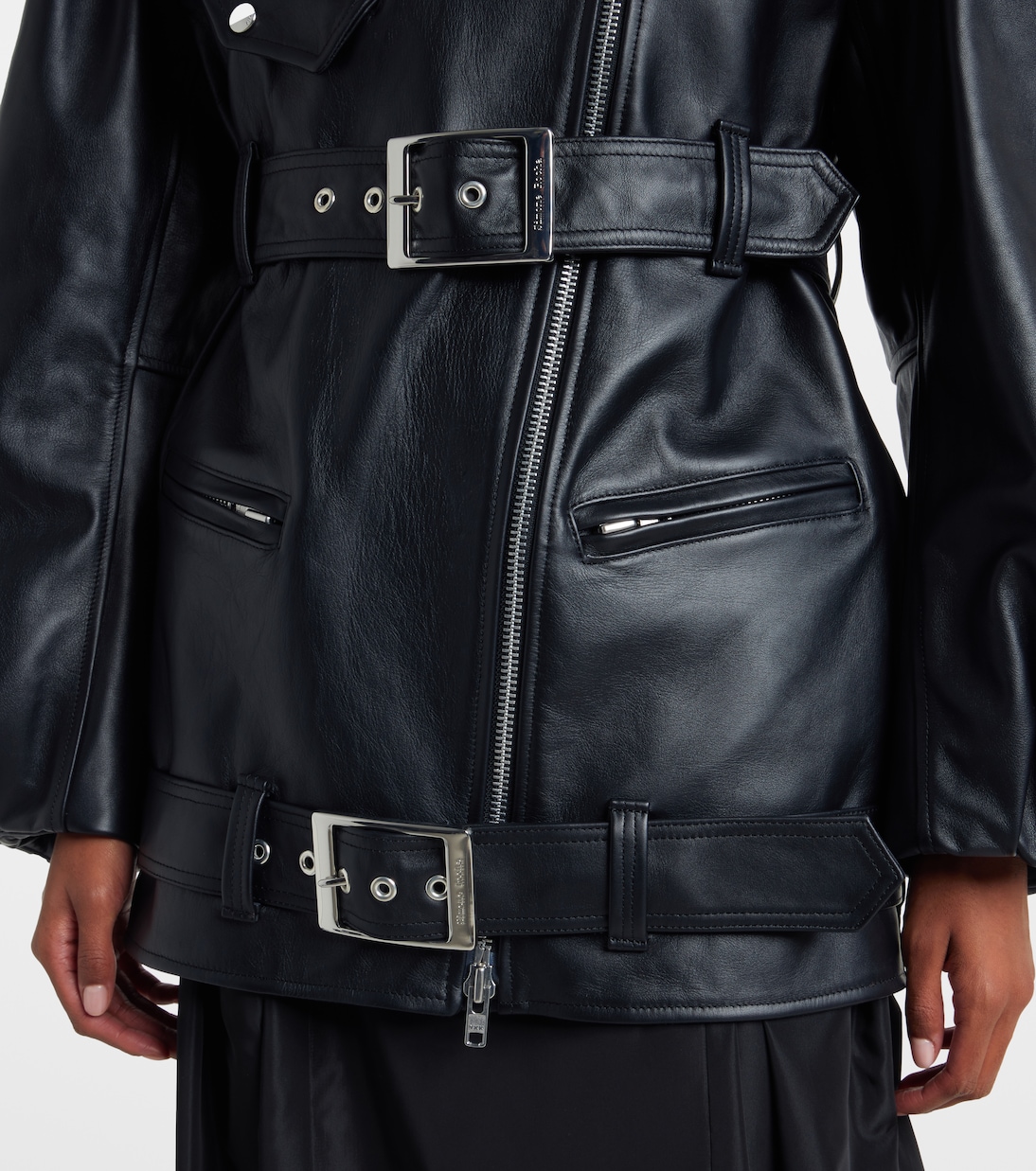 Belted leather biker jacket | Simone Rocha
