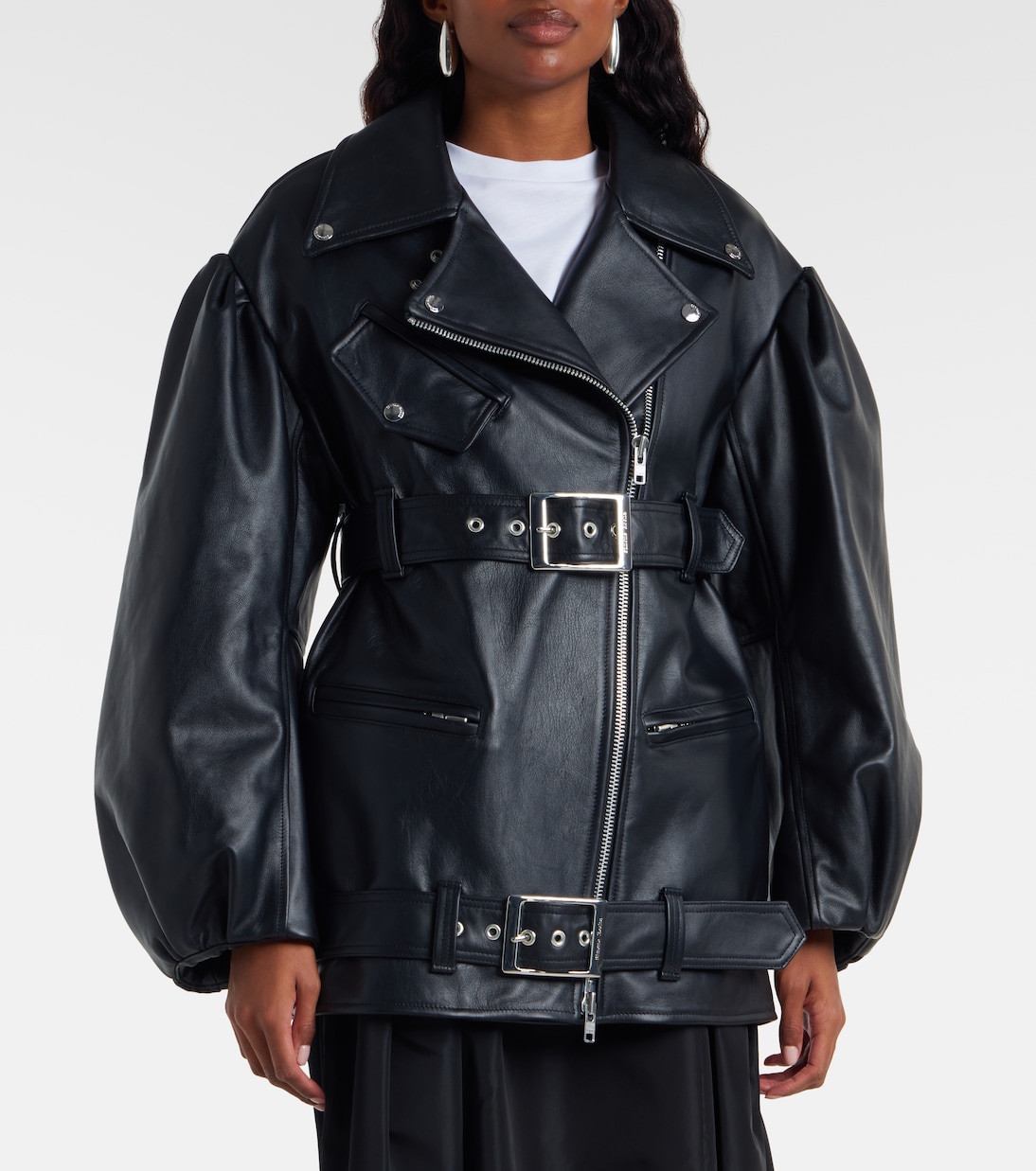 Belted leather biker jacket | Simone Rocha