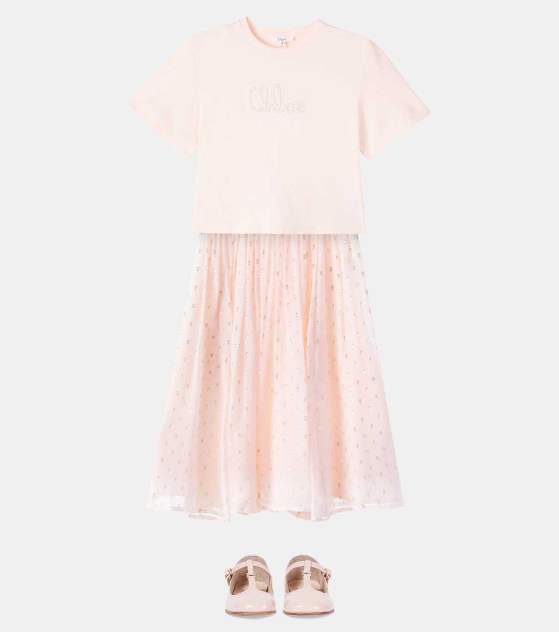 Polka-dot silk-blend skirt | Chloé Kids