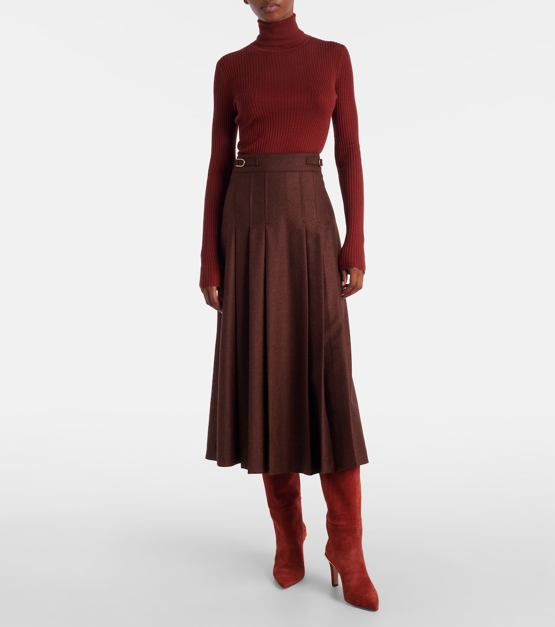 Wesley wool and cashmere midi skirt | Gabriela Hearst
