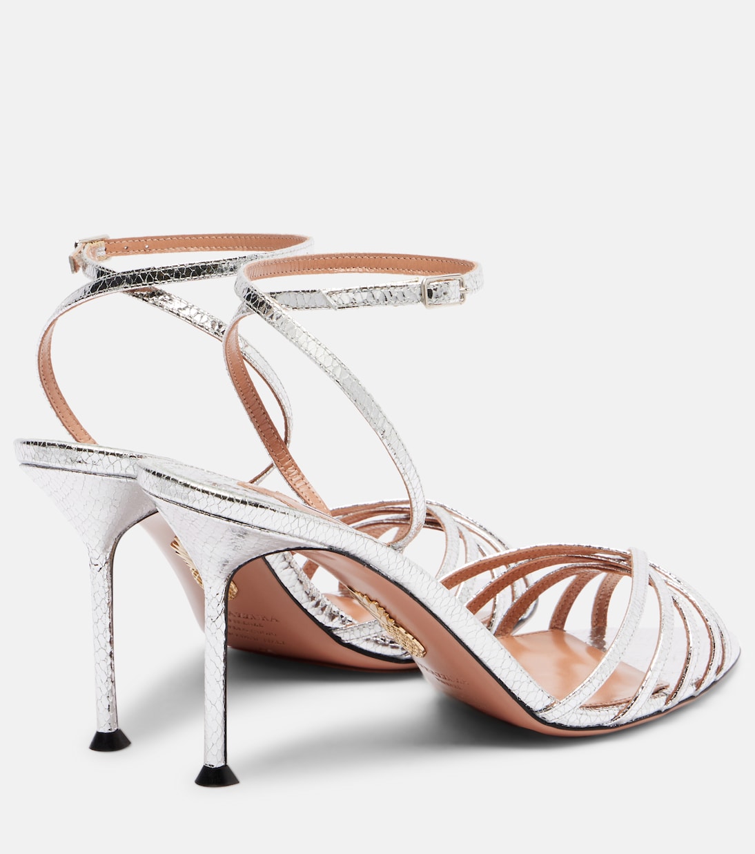 Tell Me 85 snake-effect leather sandals | Aquazzura