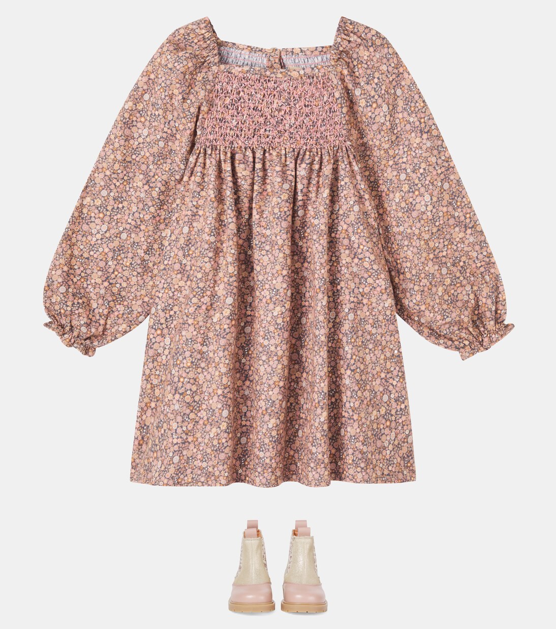Bella floral cotton dress | Wheat