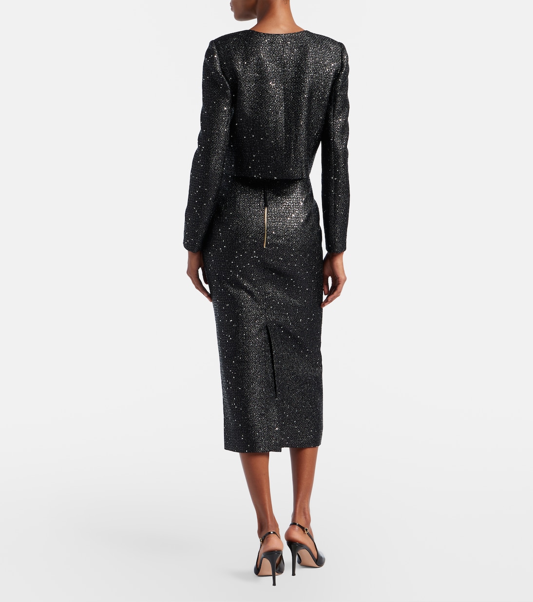 Sequined lamé tweed pencil skirt | Carolina Herrera
