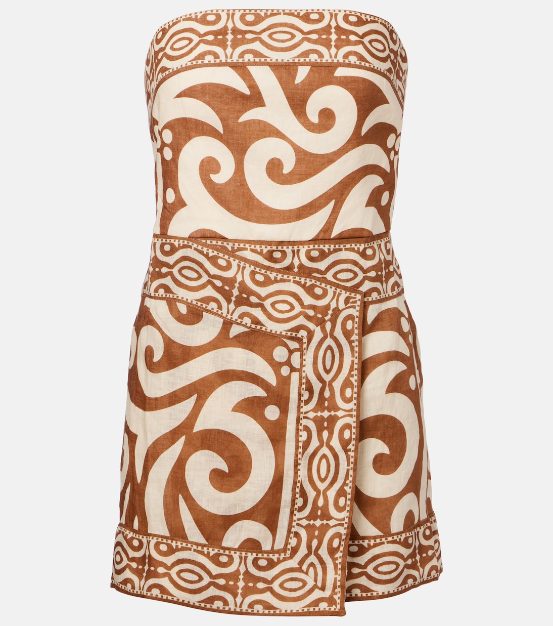 Raíz Ritual strapless linen minidress | Johanna Ortiz