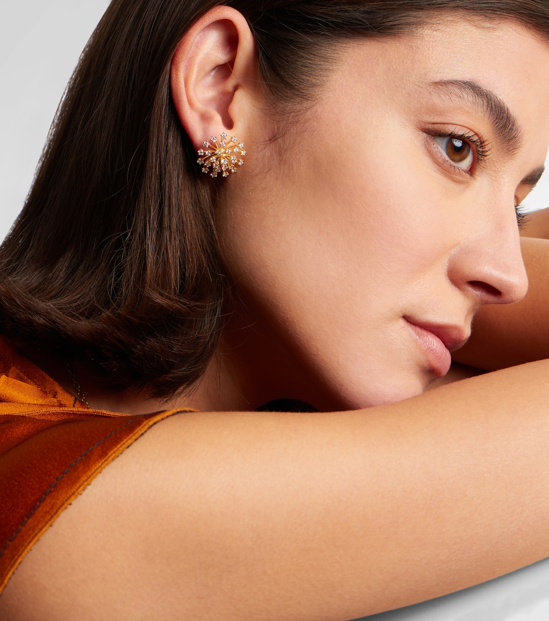 Burst Large 14kt gold earrings with diamonds | Sydney Evan