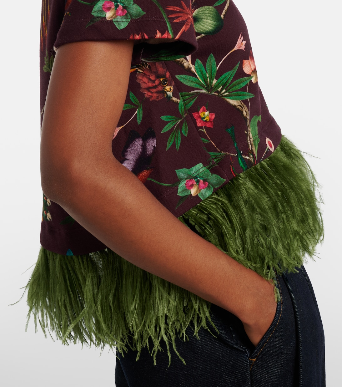 T-Shirt La Scala aus Baumwolle mit Federn | La DoubleJ