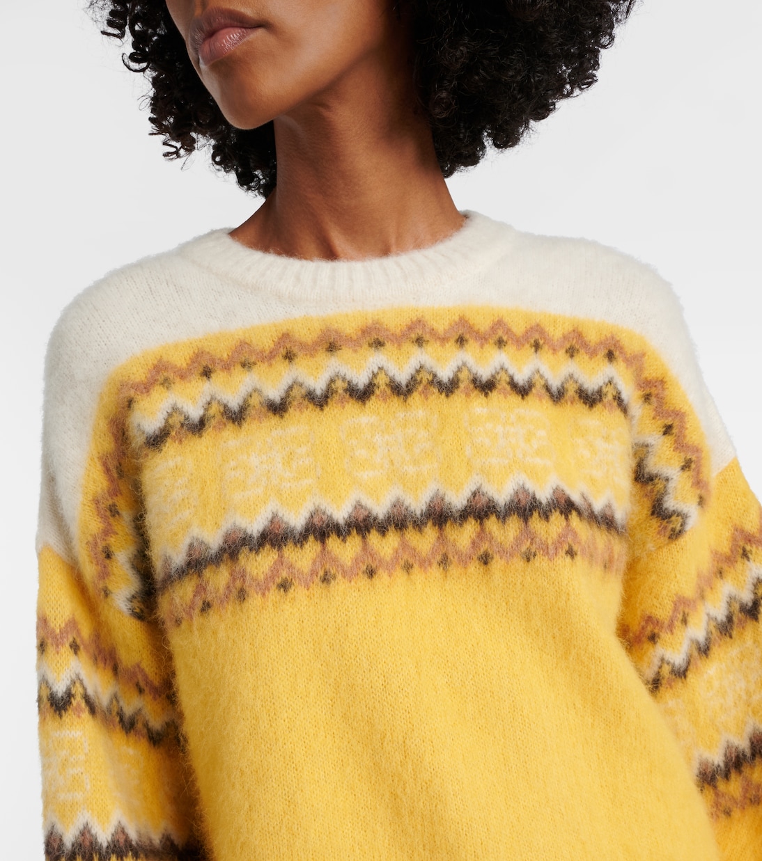 Fair Isle alpaca and wool-blend intarsia sweater | Ganni