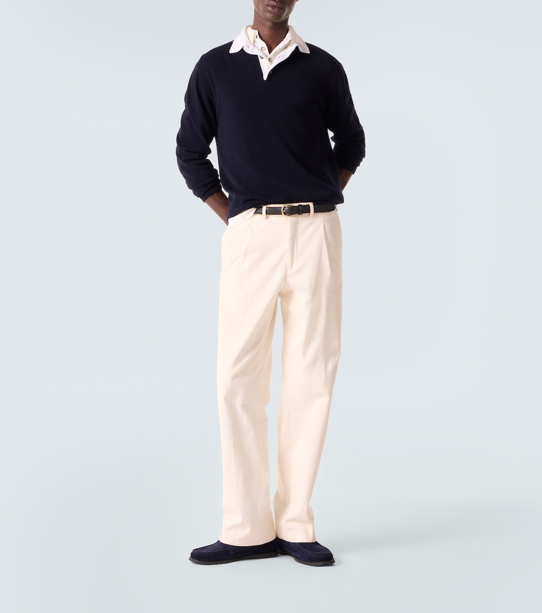 Wool and cashmere polo sweater | Allude