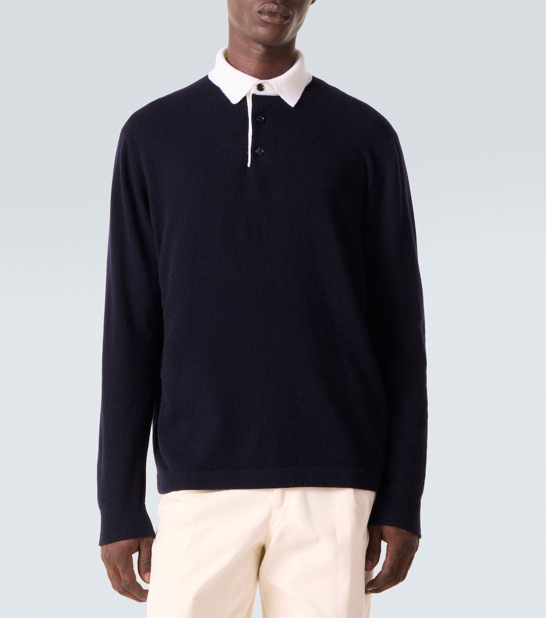 Wool and cashmere polo sweater | Allude