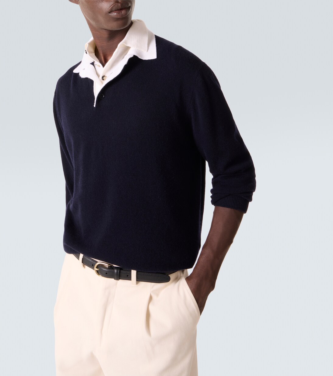 Wool and cashmere polo sweater | Allude