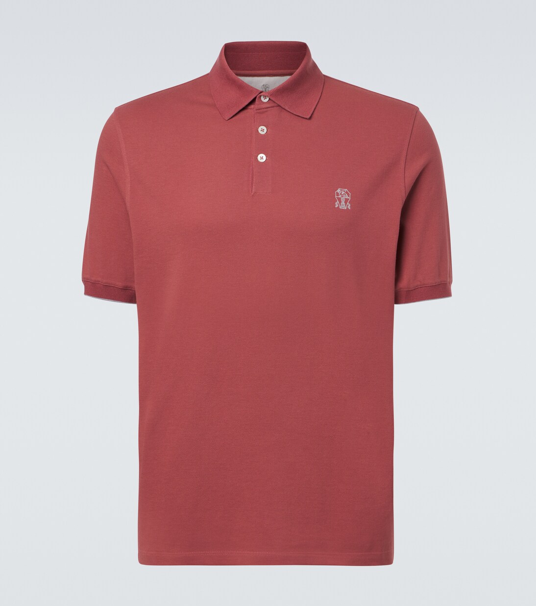Logo cotton piqué polo shirt | Brunello Cucinelli