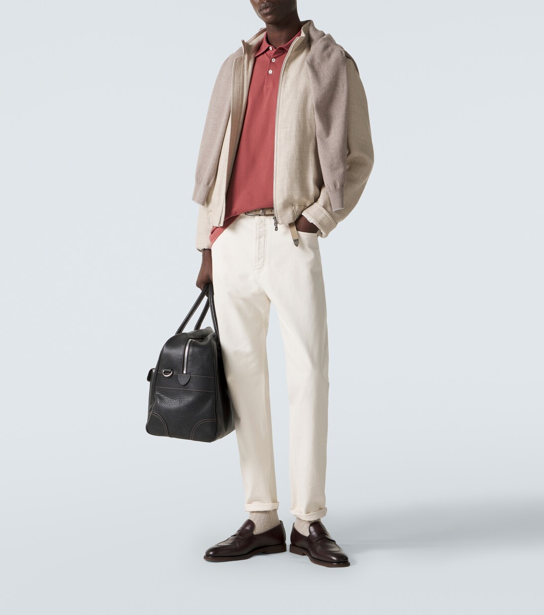 Logo cotton piqué polo shirt | Brunello Cucinelli