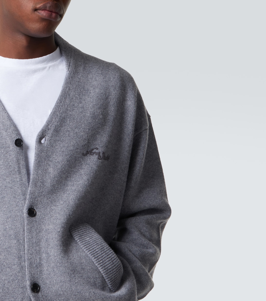 Logo wool and yak cardigan | Acne Studios