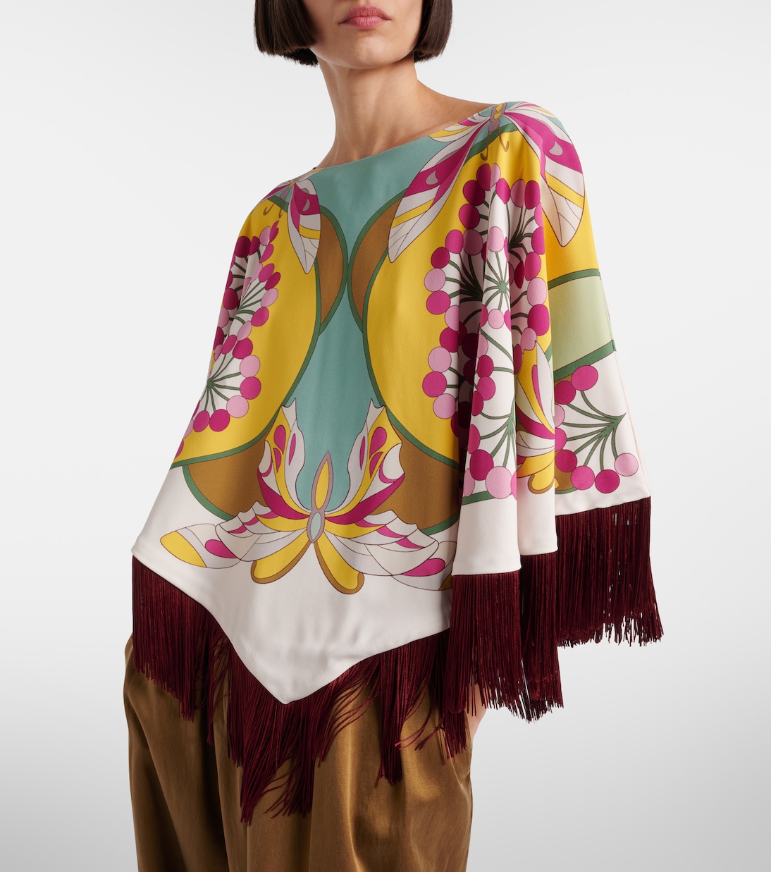 Florette Placée reversible satin poncho | La DoubleJ