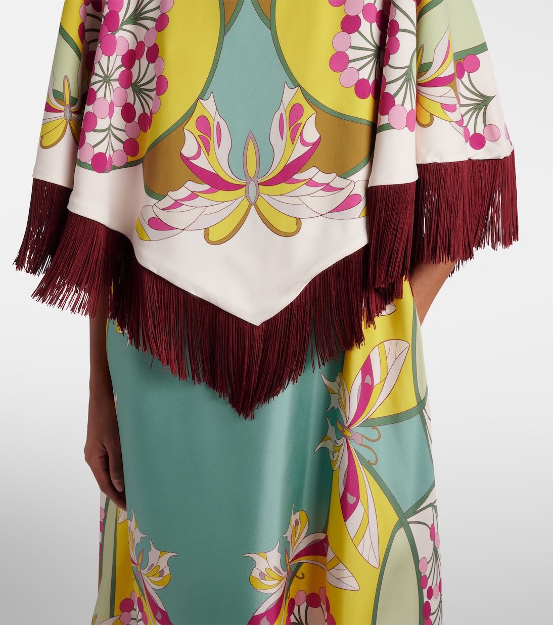 Florette Placée reversible satin poncho | La DoubleJ