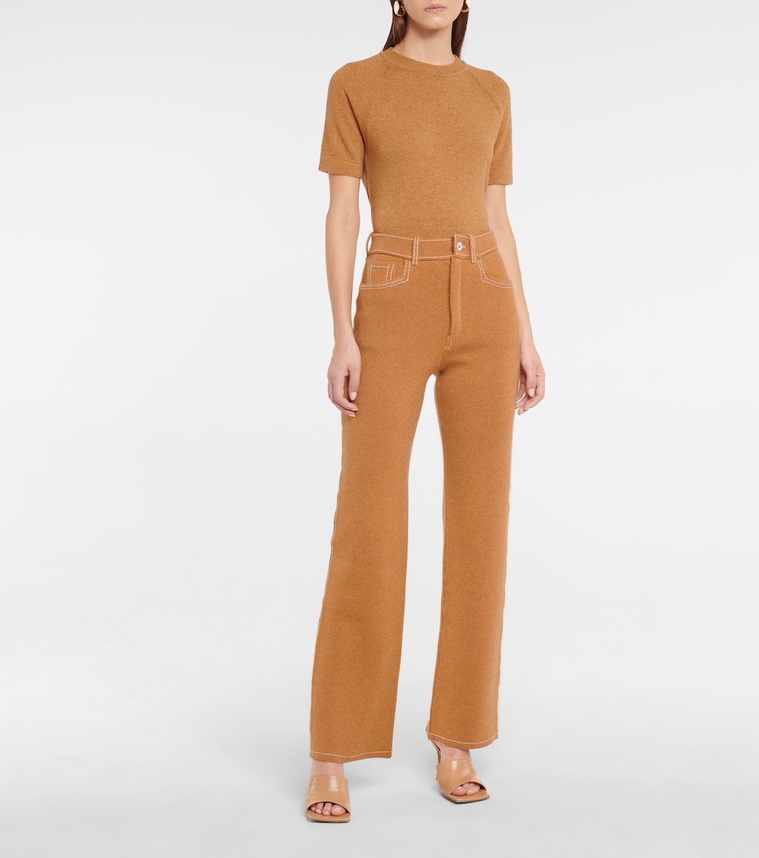 Pantalones punto de cachemir y algodón | Barrie
